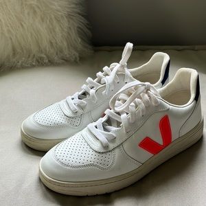 Veja sneakers. White with neon orange.  New without tags. Size 9 -Eur 40.